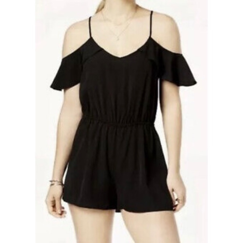 Black Spaghetti Strap Romper - image 1